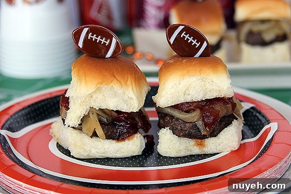 Sausage Sliders with Beer Braised Onions and Soda Sauce | @melaniebauer at Melanie Makes #shop