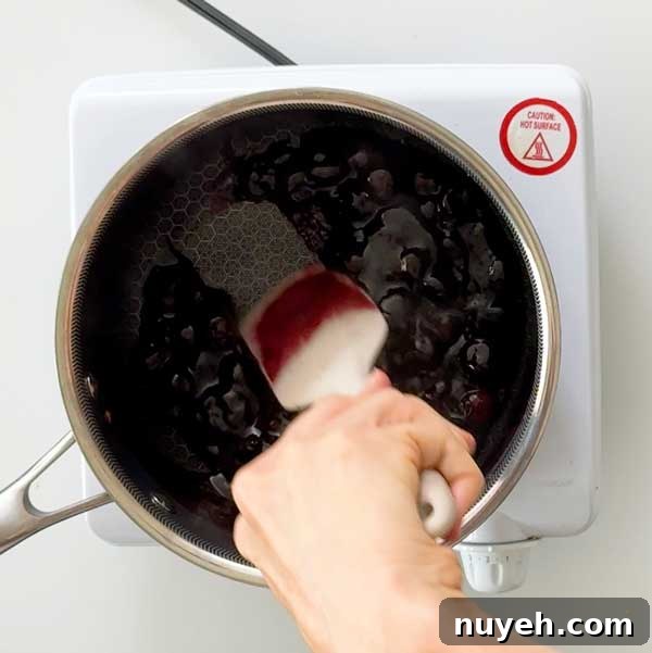 Cherry Compote in 15 Minutes: Dessert Topping Recipe 7 The sauce is thick enough to spread with a spatula.