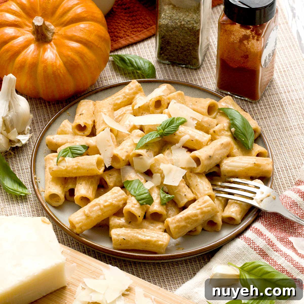 Cherry Compote in 15 Minutes: Dessert Topping Recipe 9 A plate of protein pumpkin pasta sauce with cottage cheese on rotini pasta.