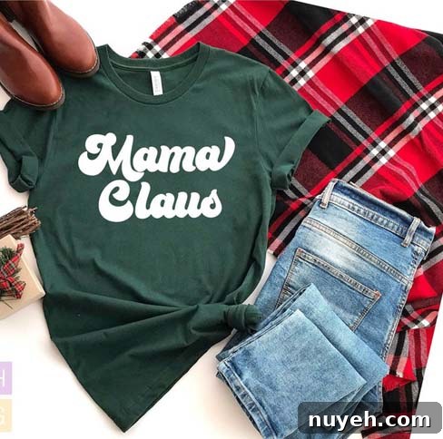 Christmas Shirts for Moms: Cute and Festive Holiday Tees 2 mama claus shirt