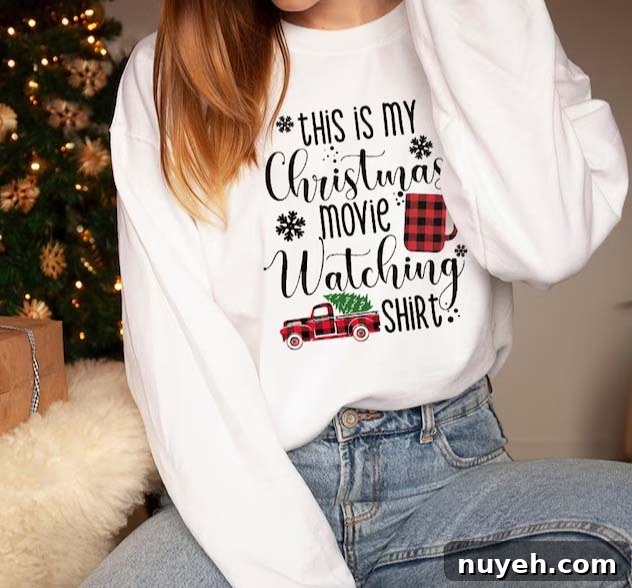 Christmas Shirts for Moms: Cute and Festive Holiday Tees 7 christmas movie watching shirt