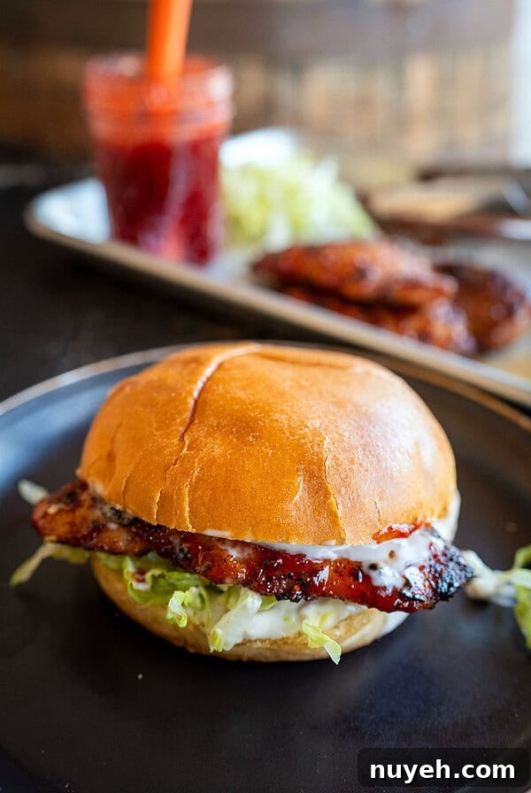 Raspberry Chipotle Chicken Sandwich.