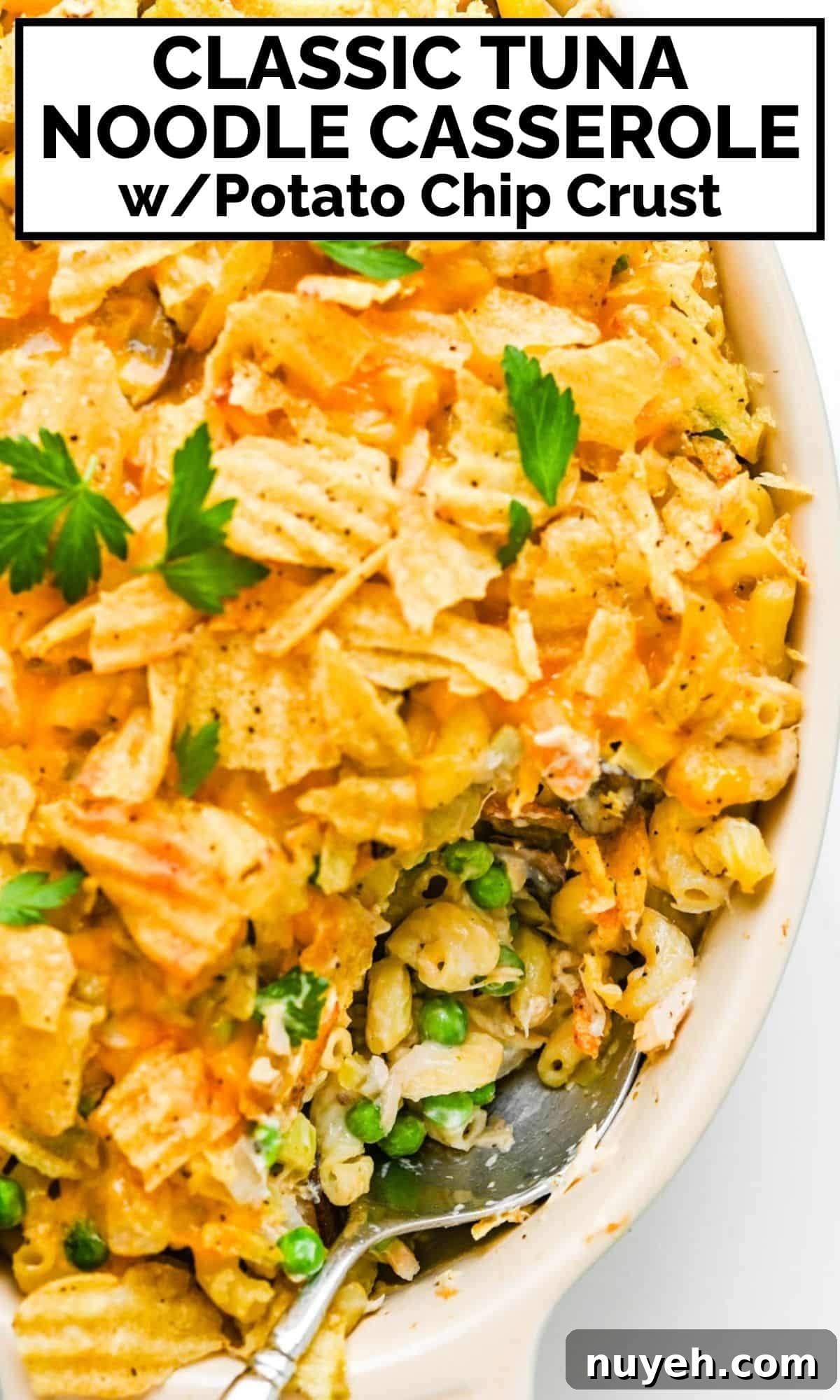 Creamy Tuna Noodle Casserole with Crispy Crumbs 13 A Pinterest Pin to save for later.