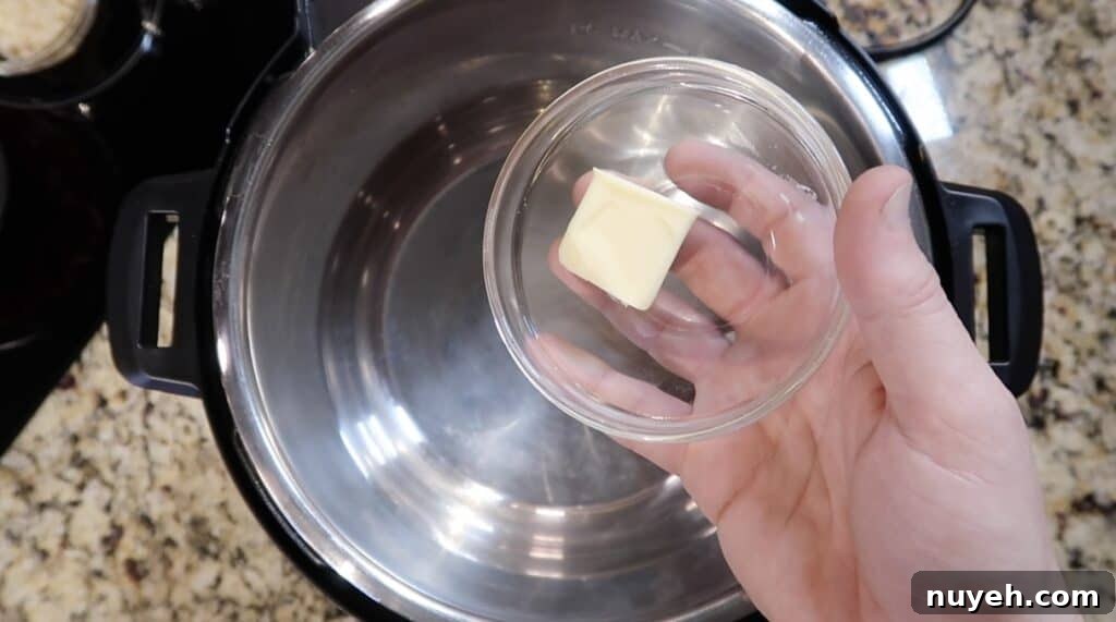 Adding butter to Instant Pot