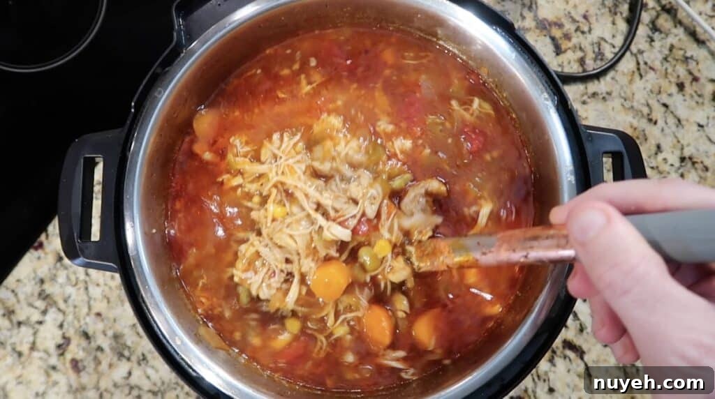 Stirring and ladling stew