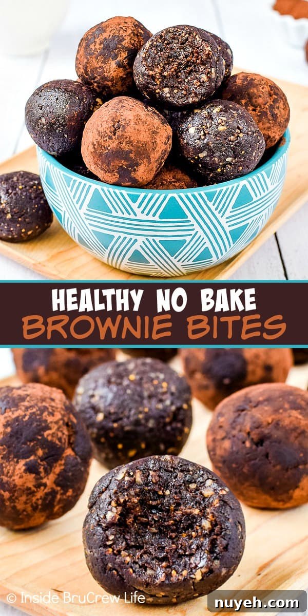 Healthy No Bake Brownie Bites Healthy No Bake Brownie Bites - satisfy your sweet tooth with these healthy chocolate energy bites.