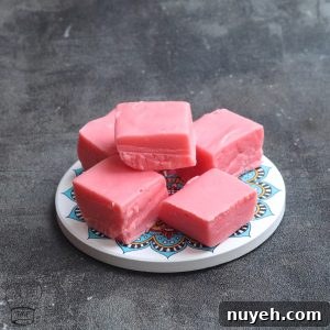 Finished rose milk fudge
