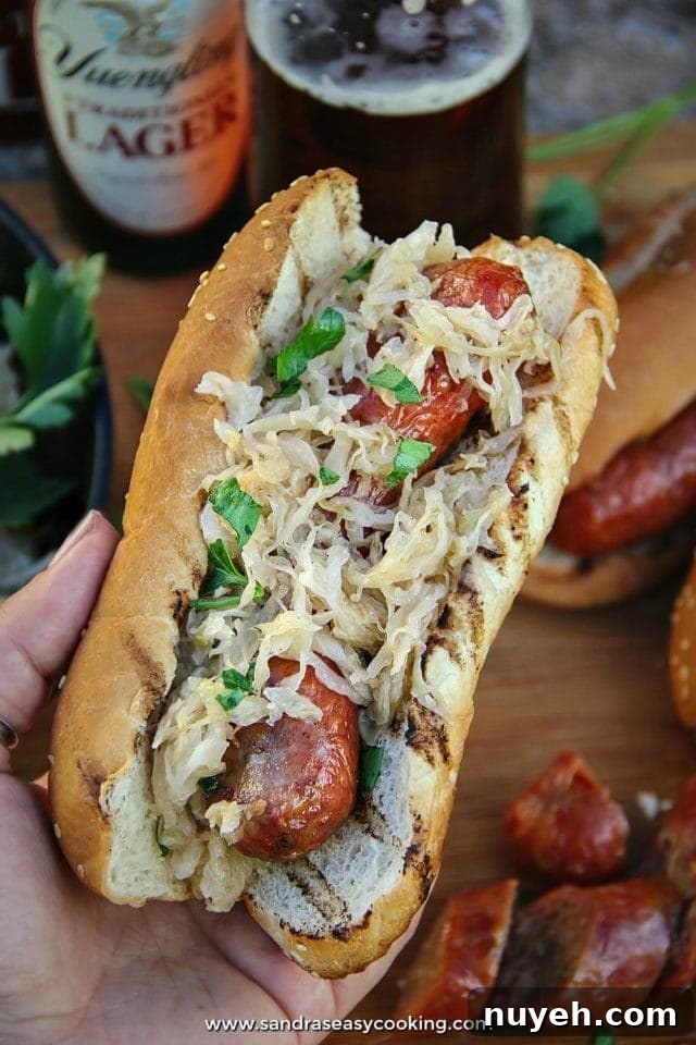 Recipe for Sausages and Sauerkraut Hoagie