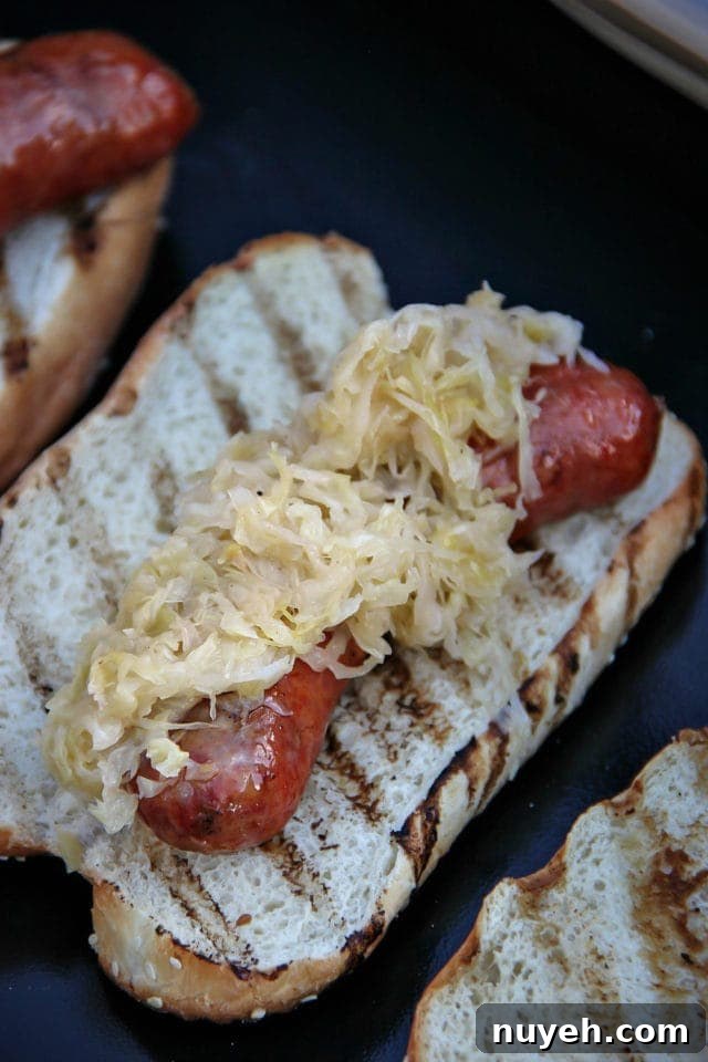 Recipe for Smoked Smithfield Craft Collection Yuengling Traditional Bratwurst and Sauerkraut Hoagie