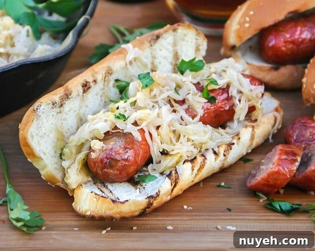 Smoked Smithfield Craft Collection Yuengling Traditional Bratwurst and Sauerkraut Hoagie