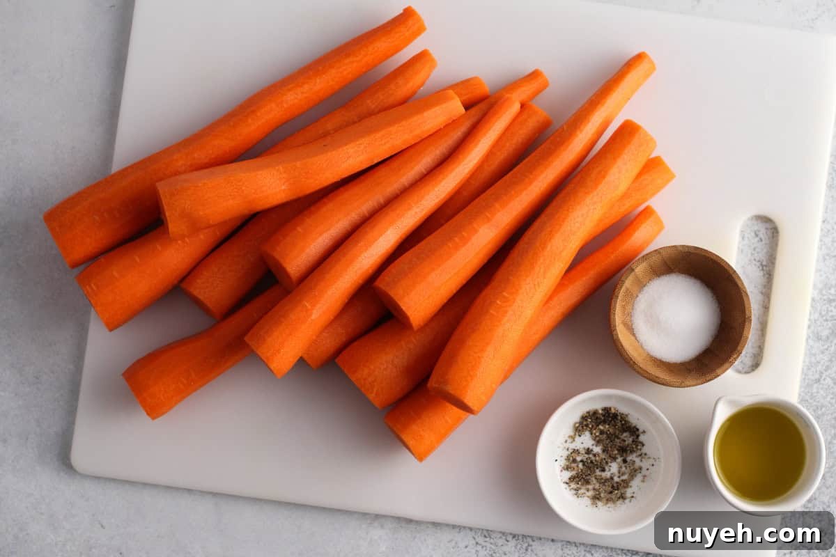 12 trimmed and peeled whole carrots