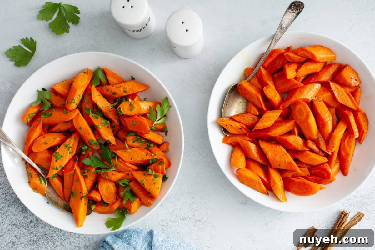 2 bowls of roasted carrots