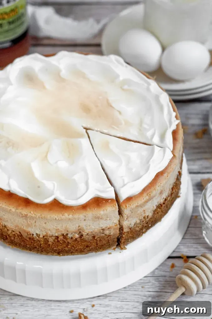 Honey cheesecake on a plate