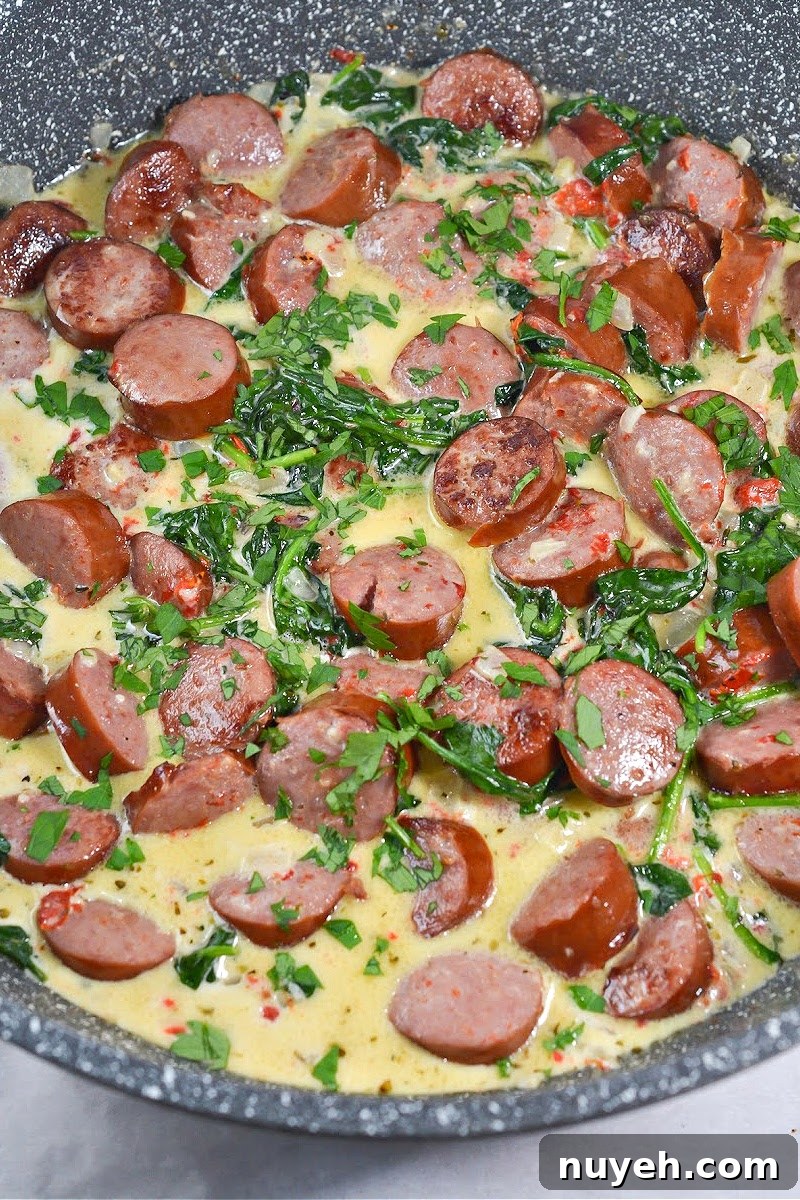 Creamy Keto Tuscan Sausage Skillet