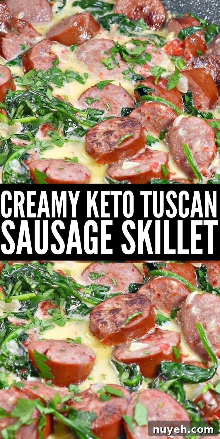 Creamy Keto Tuscan Sausage Skillet