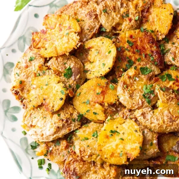 Garlic Parmesan Smashed Potatoes