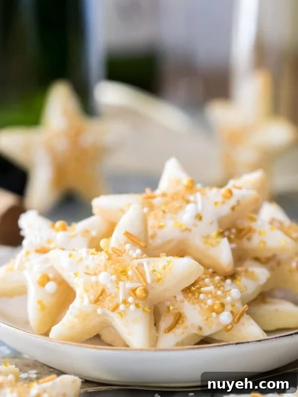 star cookies on a white plate