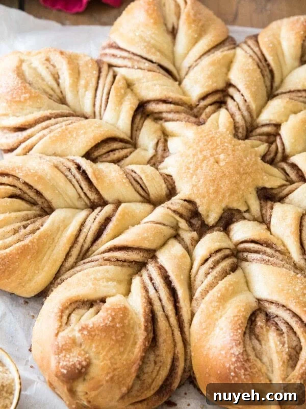 Star bread on parchment paper