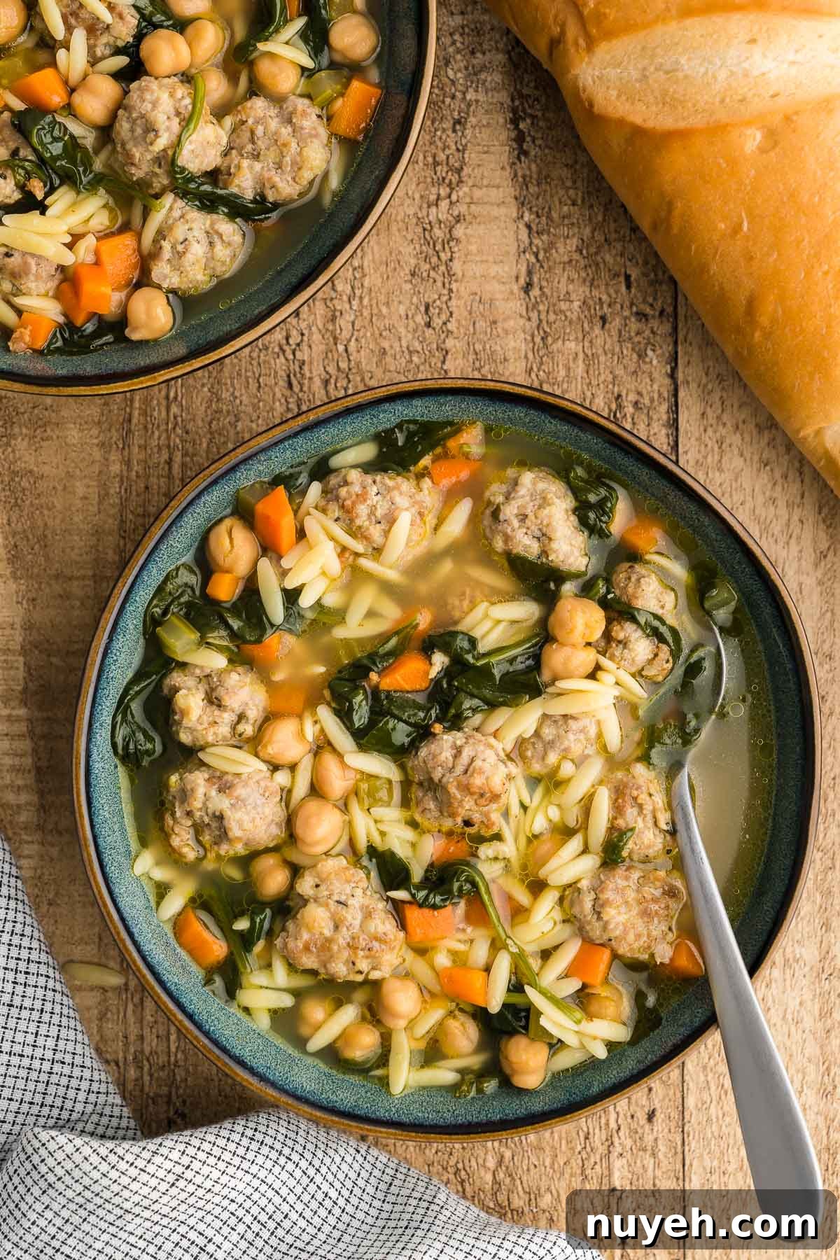 chickpeas and veggie orzo soup
