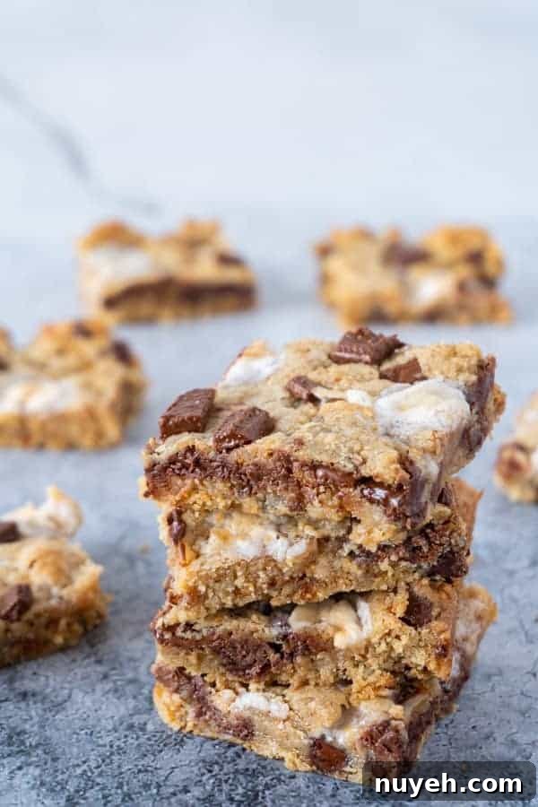 S'mores Bars Stacked on one another