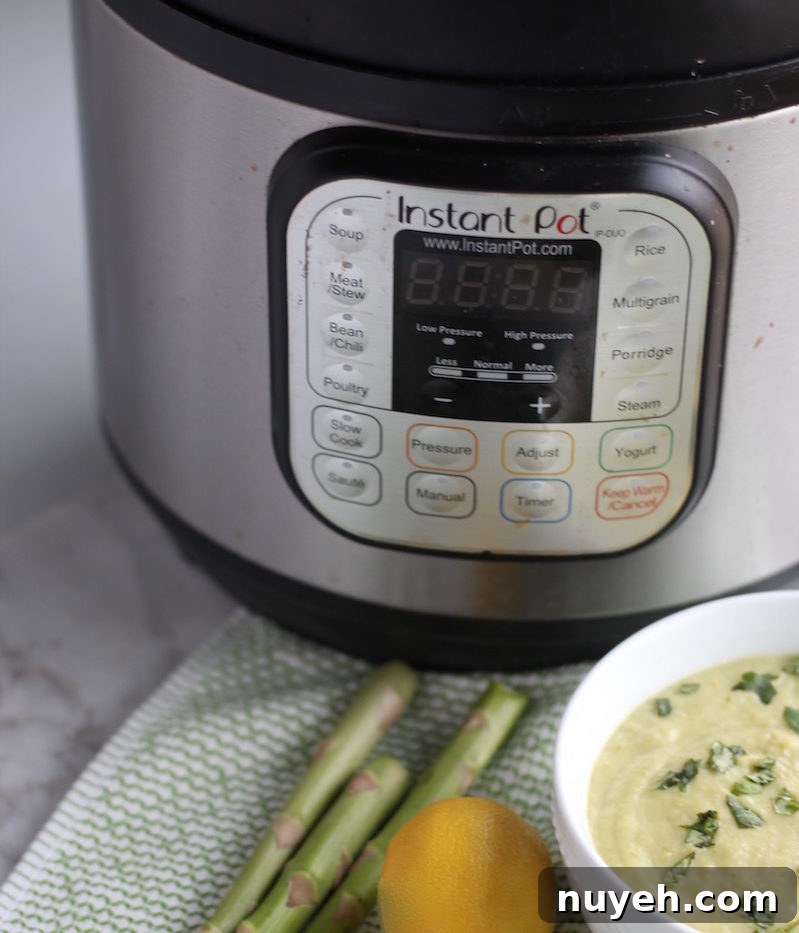 Instant Pot Roasted Asparagus Soup: AIP Paleo Recipe 4 Instant Pot Roasted Asparagus Soup (AIP, Paleo) - this delicious Spring soup is made easy thanks to the Instant Pot!