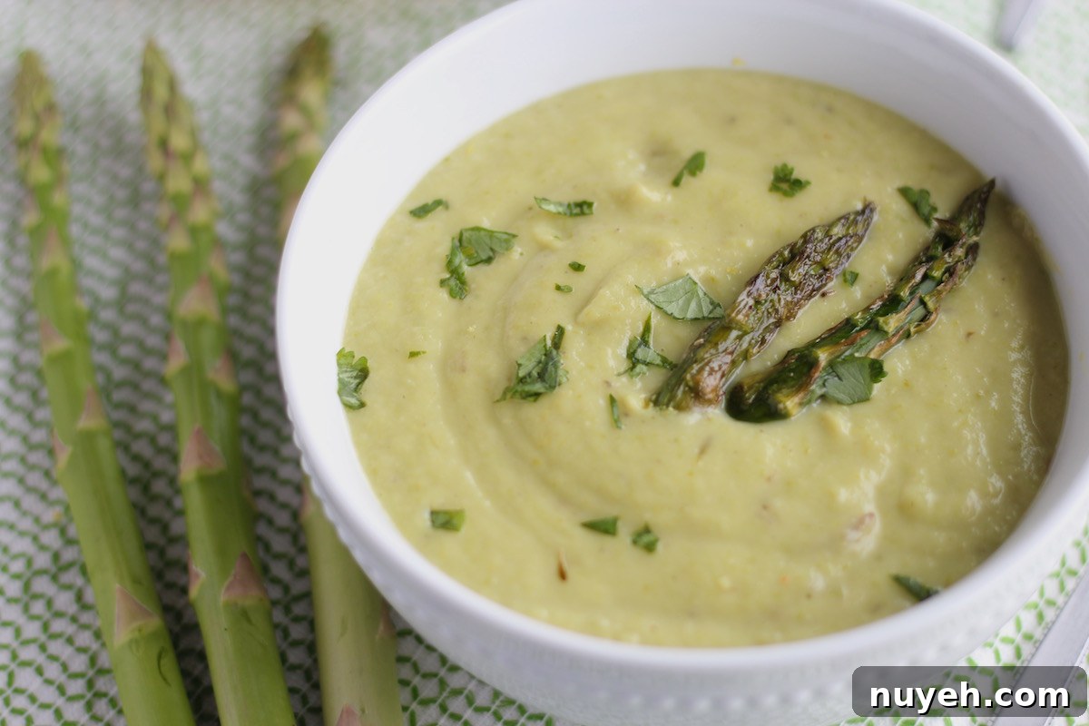 Instant Pot Roasted Asparagus Soup: AIP Paleo Recipe 5 Instant Pot Roasted Asparagus Soup (AIP, Paleo) - a fresh and creamy Spring soup that makes a delicious appetizer, side, or lunch!