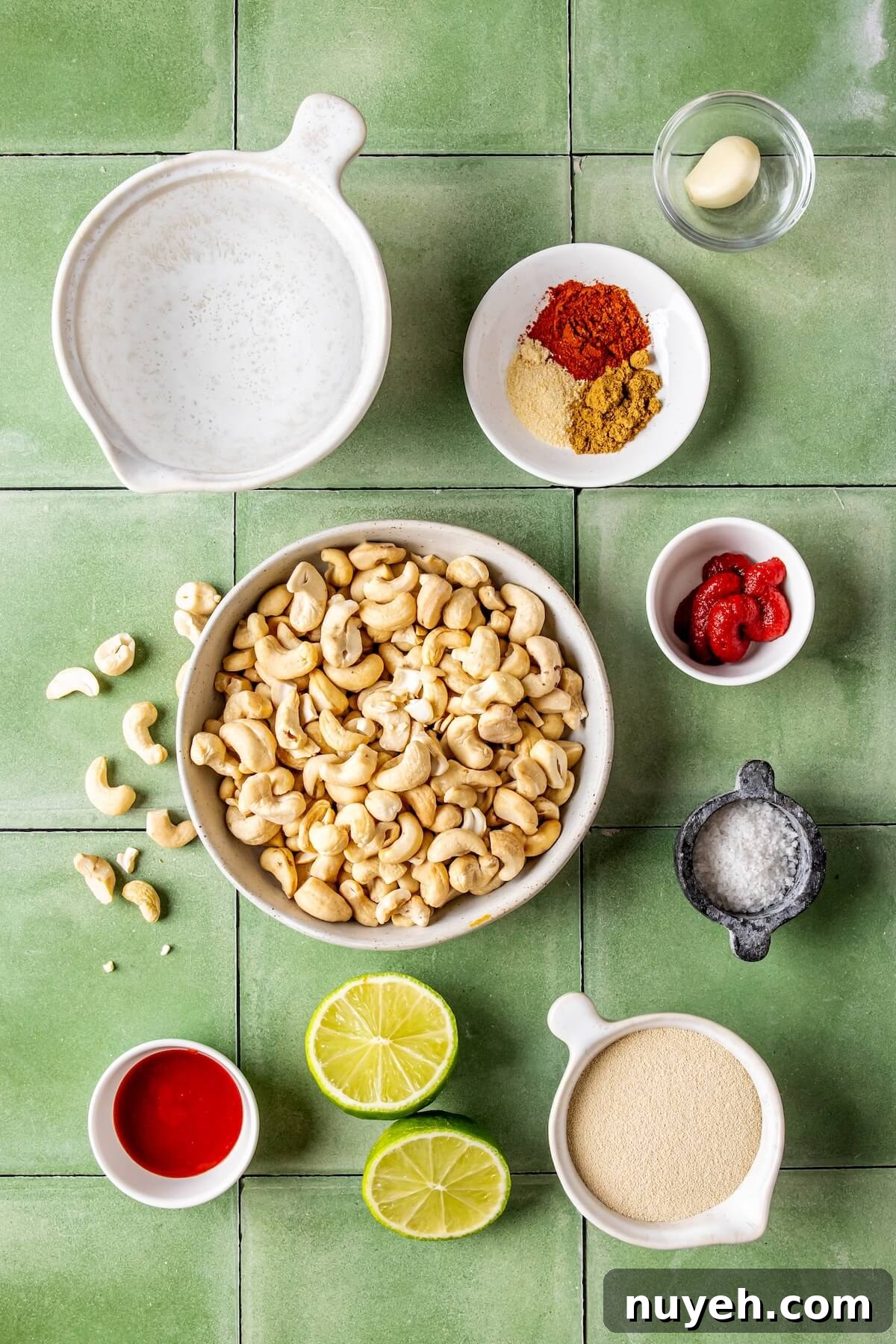 Creamy Vegan Cashew Queso Ingredients - Olivia Adriance