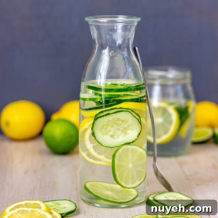 Healthy homemade Lemon Lime Cucumber Water