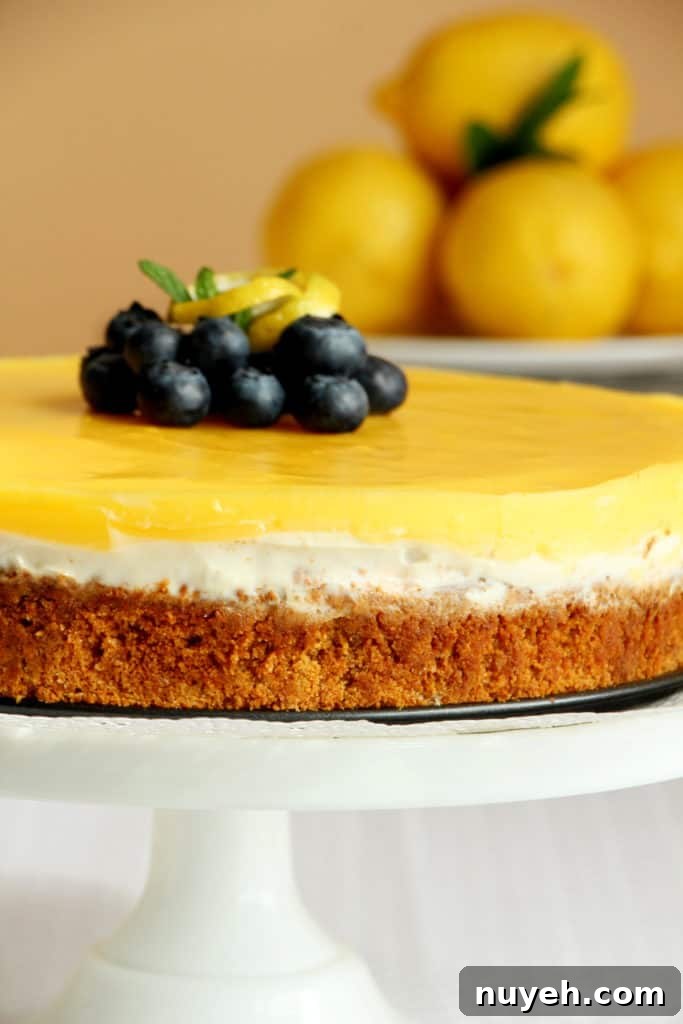 close up of lemon cheesecake