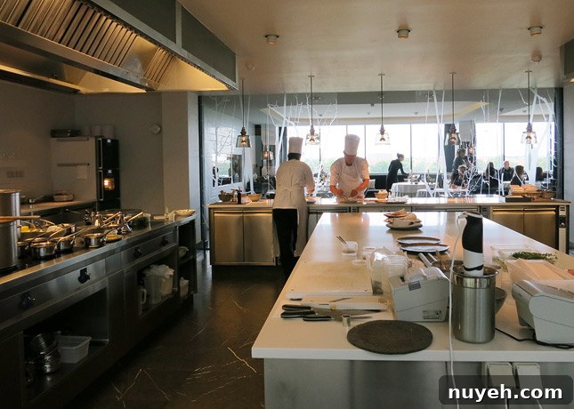 The view from inside the kitchen of Geranium Restaurant, Copenhagen / FoodNouveau.com