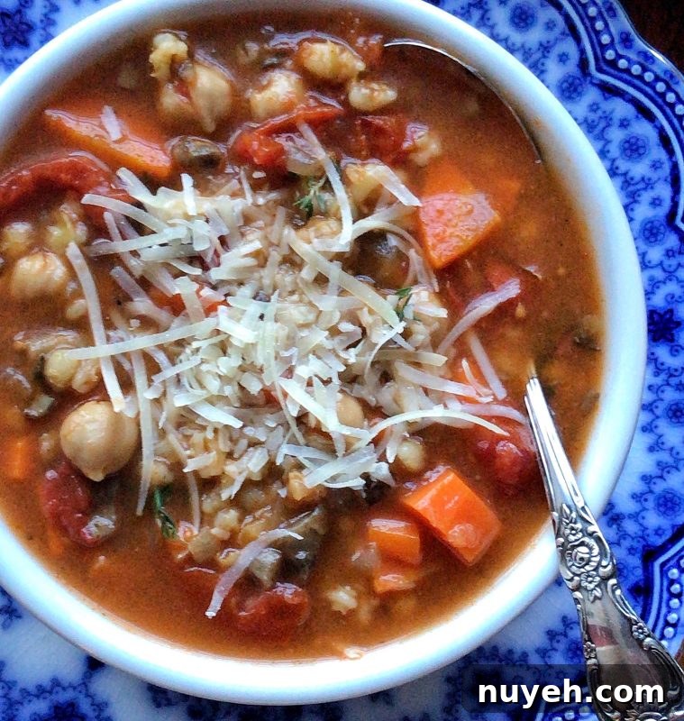 Barley, chickpea and carrot soup