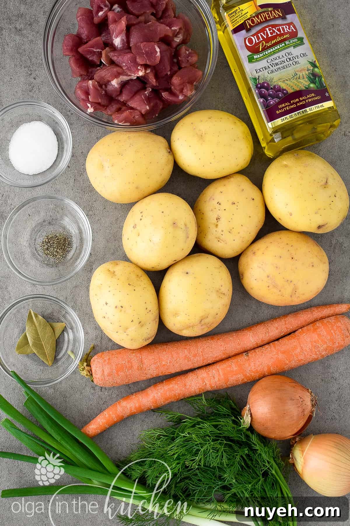One-Pot Braised Pork and Potatoes 7 Braised Potatoes with Pork: chunks of potatoes and tender-juicy meat coated in sauce that is created from carrots, onions and potato starch.