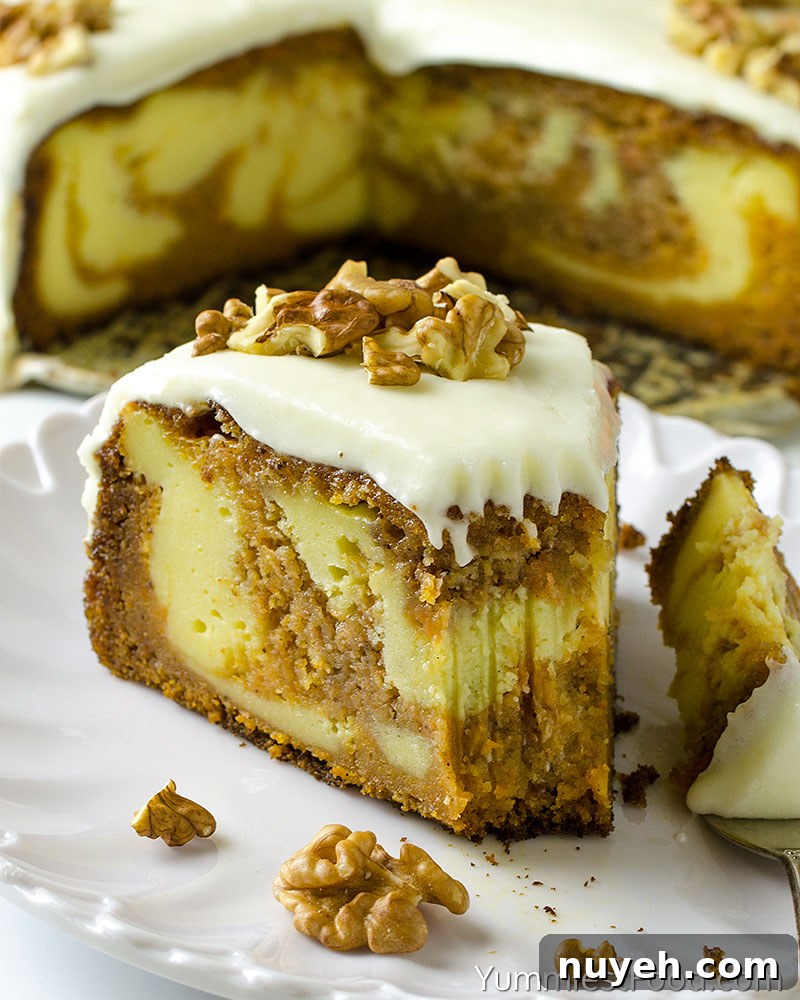 Pumpkin Cake Cheesecake - served on the plate
