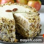 Apple, Pecan Cake With Buttercream Frosting Recipe - Featured Image
