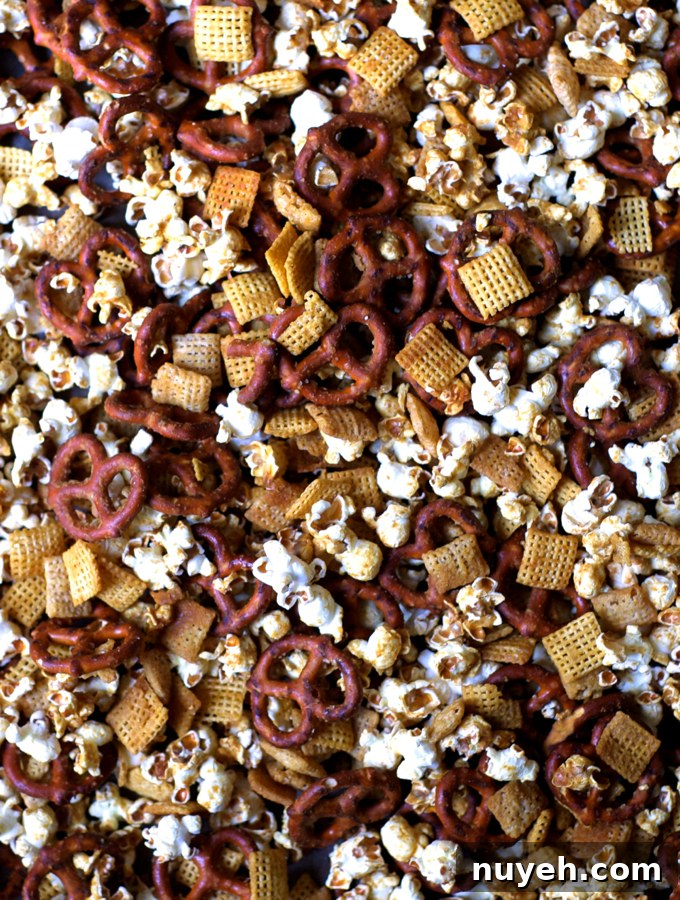 Salty Sweet Honey Mustard Popcorn Snack Mix