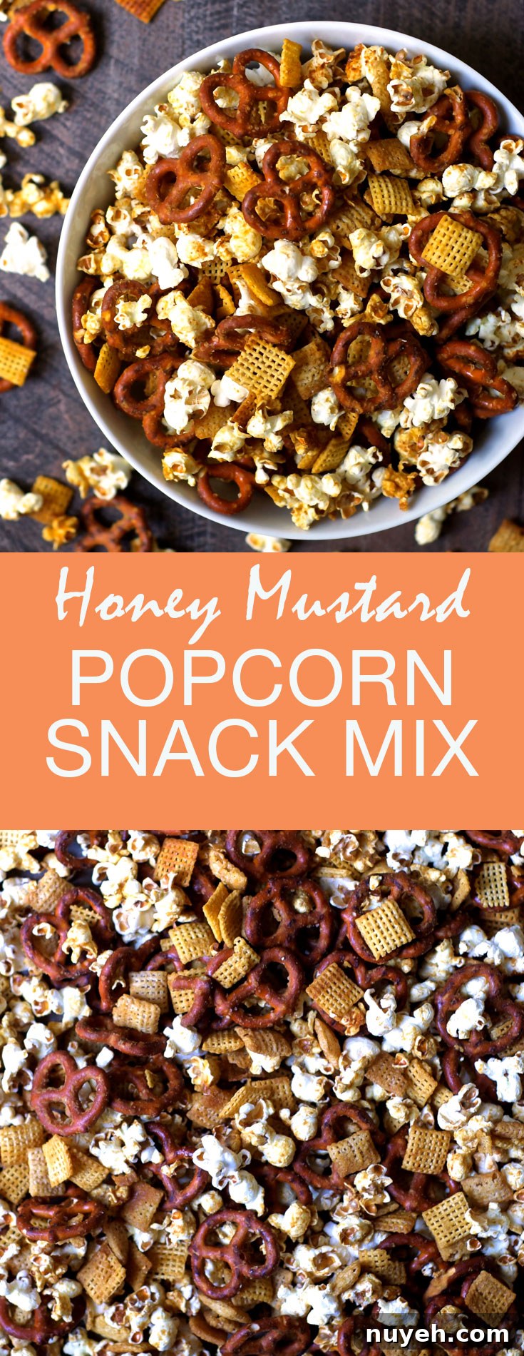 Salty Sweet Honey Mustard Popcorn Snack Mix