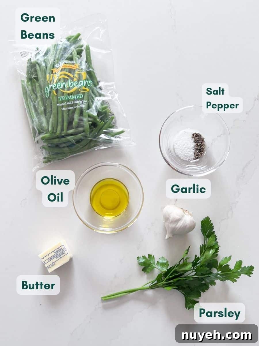 An overhead image of the labeled ingredients.