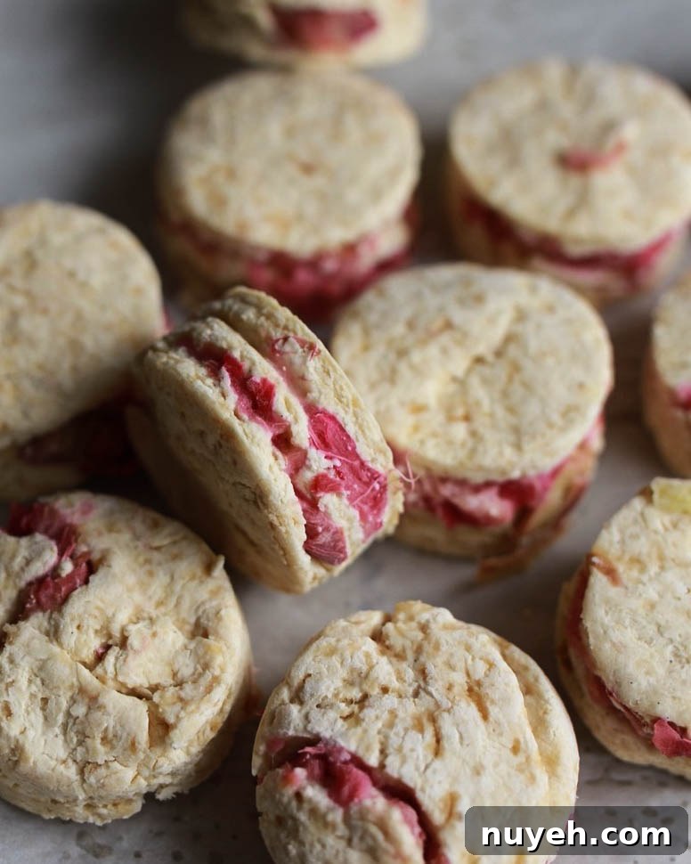 roasted rhubarb buttermilk and brown sugar scones 