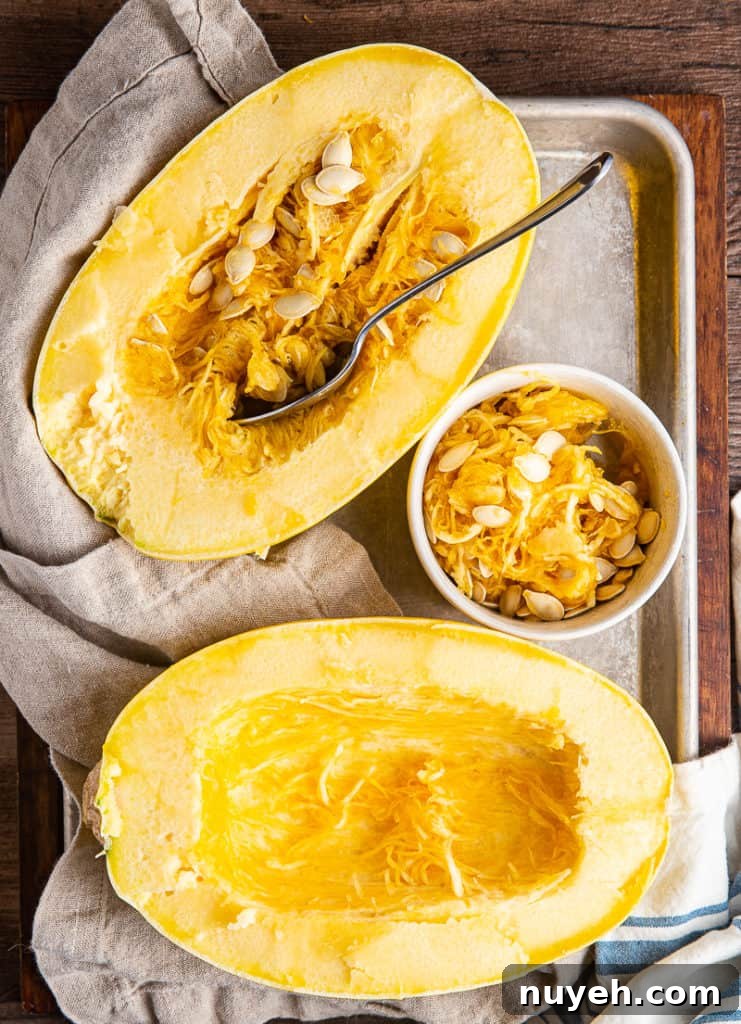 Squash halves ready for baking