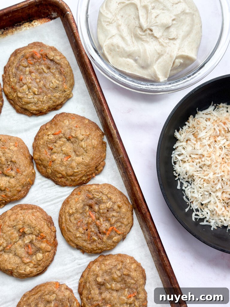 cookies, frosting and toasted coconut.