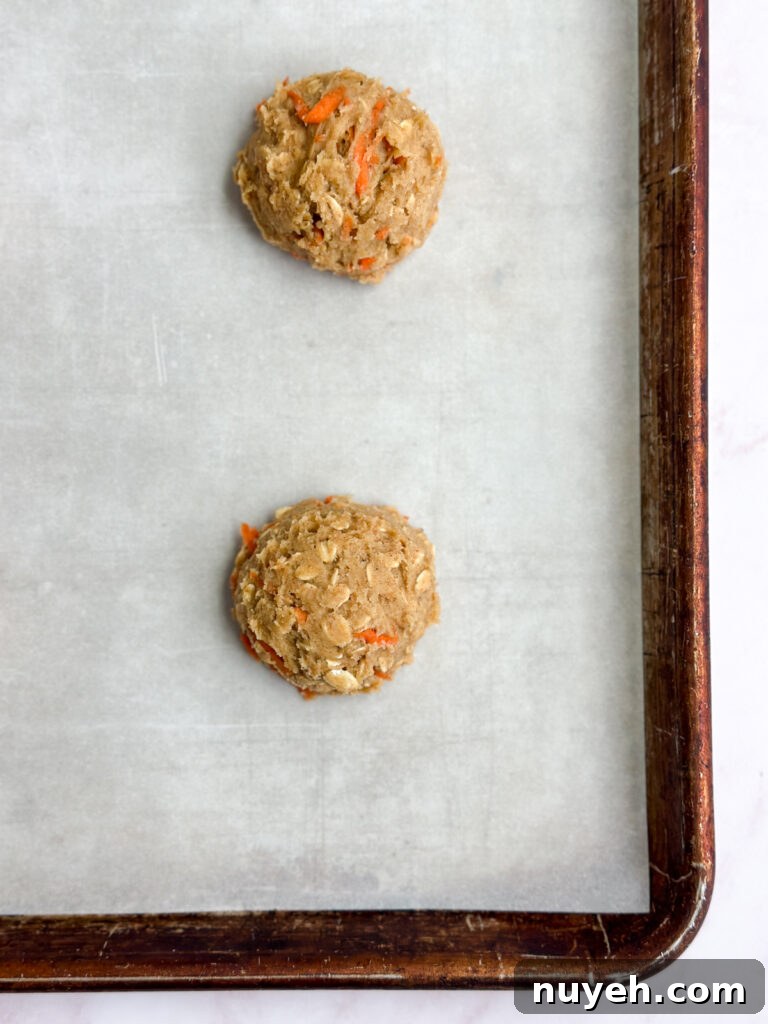cookie dough before baking.