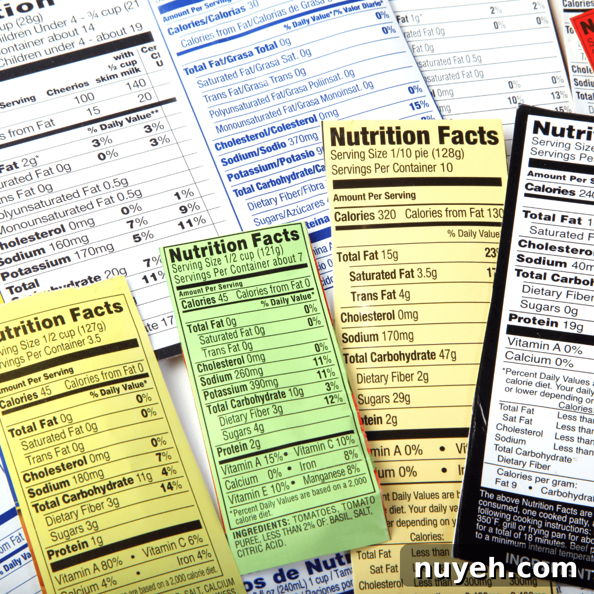 food nutrition labels