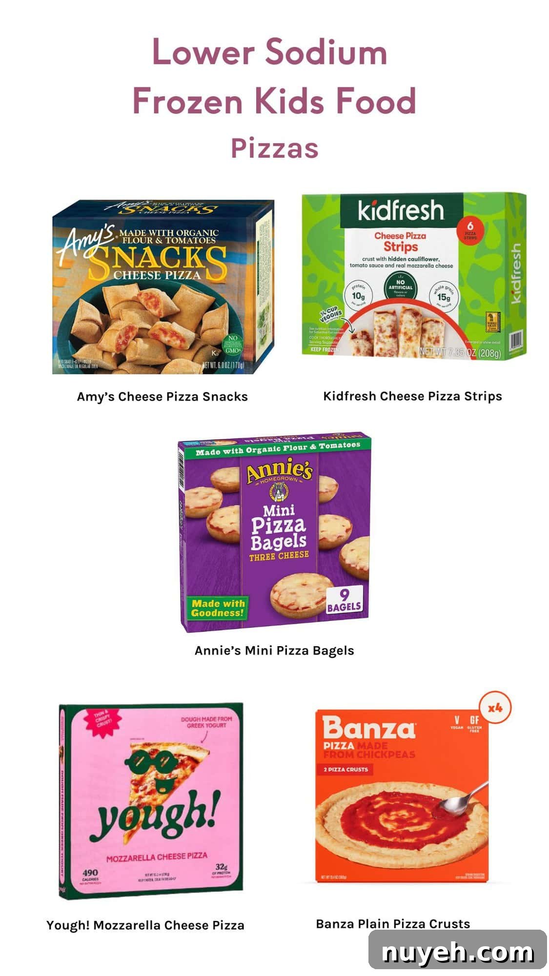 meet daily sodium guidelines with lower sodium frozen pizza including kidfresh banza annie's amy's and yough dough