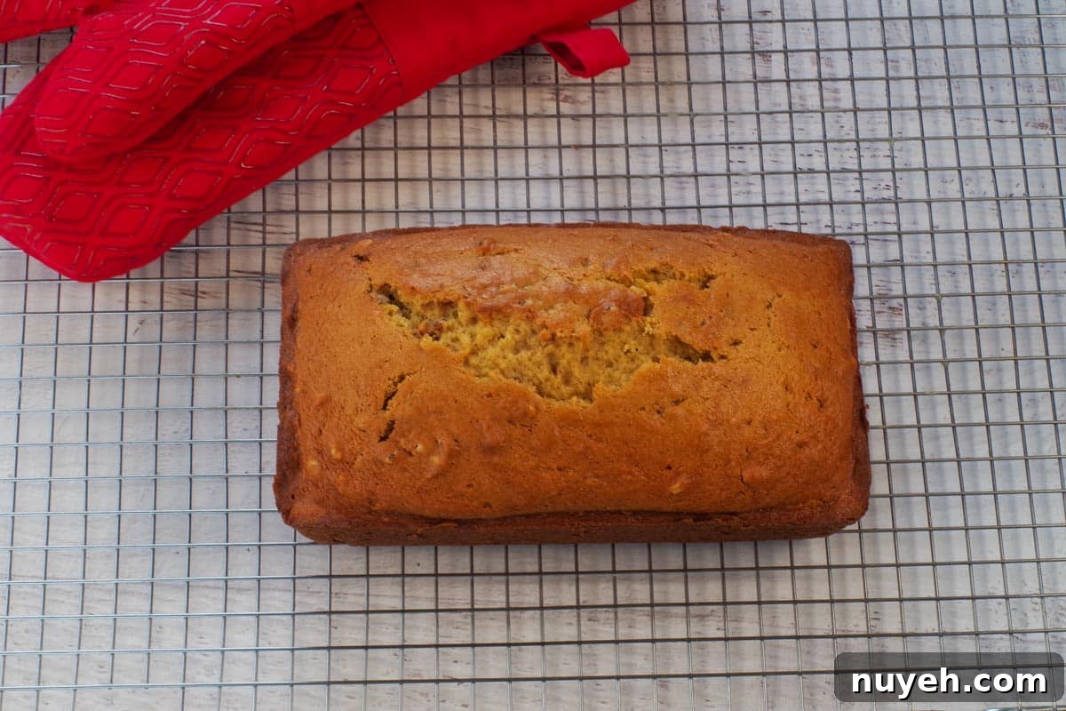Pumpkin Loaf cooling on a wire rack.