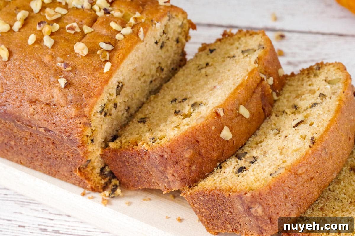 Sliced Dairy-free Pumpkin bread.