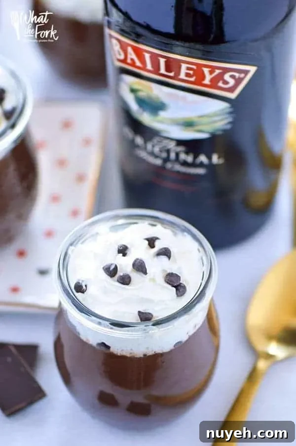 Baileys Chocolate Pudding close up