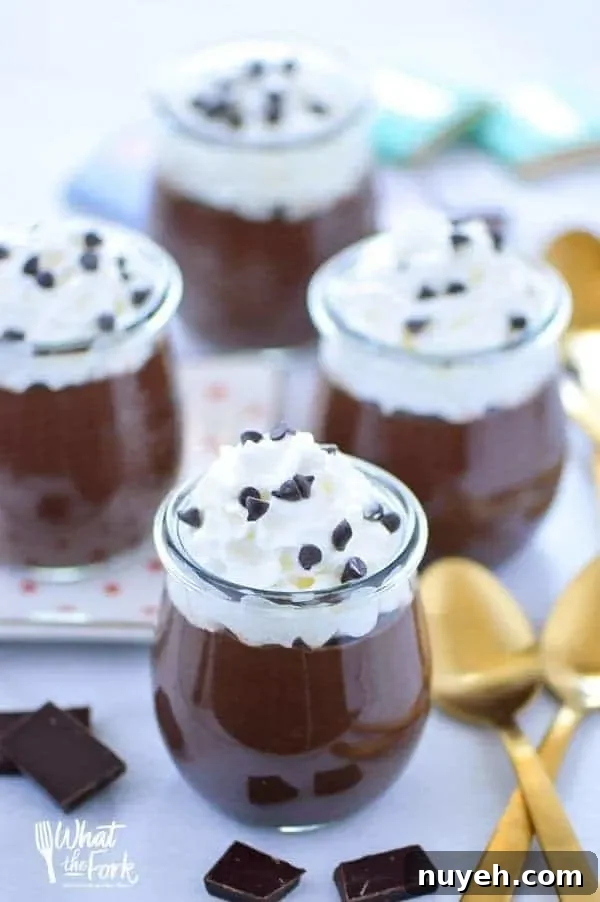 Individual dishes of Baileys Chocolate Pudding