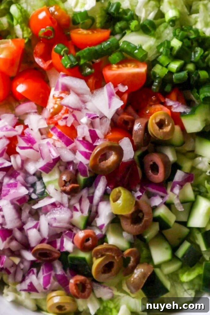 ingredients for chopped greek salad