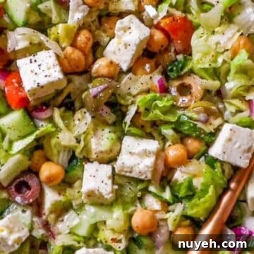 Easy Chopped Greek Salad with Feta and Chickpeas