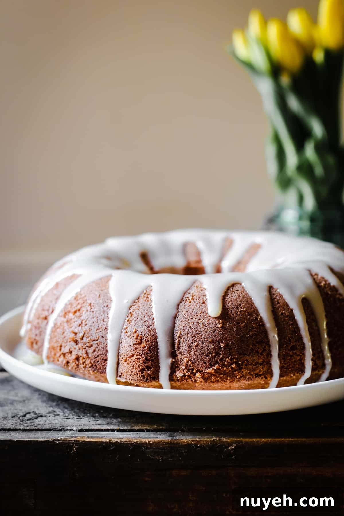 Vanilla Almond Cake with Lemon Curd Glaze {gluten-free}